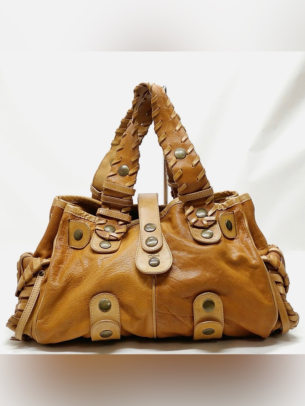 Chloé Silverado Large Shoulder Bag Brown Leather Brass Hardware Vintage Y2K